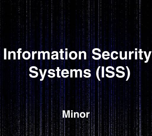 Information Security Systems (ISS) text on a dark, data-inspired background.